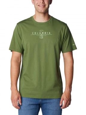 Columbia CSC Seasonal Logo Tee férfi rövid ujjú póló zöld színben 1