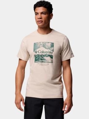 Columbia CSC Seasonal Logo Tee férfi rövid ujjú póló homok színben 1