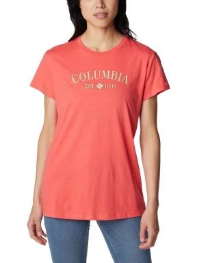 Columbia Columbia Trek Short Sleeve Graphic Tee női rövid ujjú póló piros színben 1