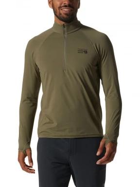 Mountain Hardwear Crater Lake 1/2 Zip férfi hosszú ujjú póló zöld színben 1
