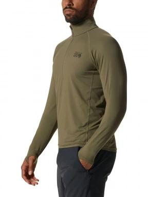 Mountain Hardwear Crater Lake 1/2 Zip férfi hosszú ujjú póló zöld színben 3