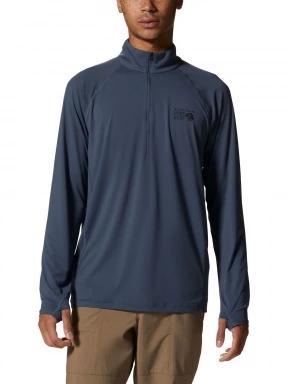 Mountain Hardwear Crater Lake 1/2 Zip férfi hosszú ujjú póló kék színben 1