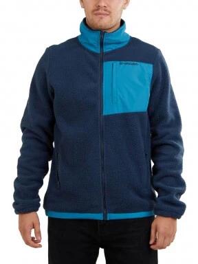 Fundango Haven Hybrid Jacket férfi polár pulóver kék színben 1