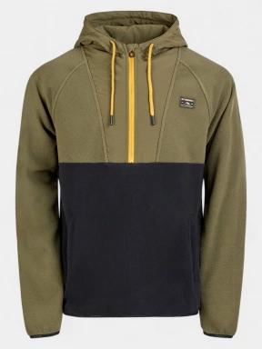 Fundango Carlos Fleece Pullover férfi kapucnis pulóver zöld színben 1