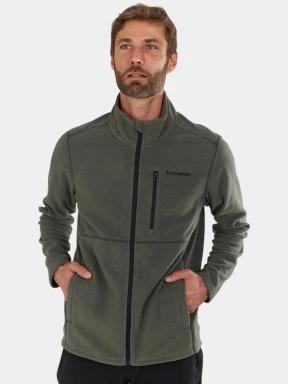 Fundango Jeffrey Fleece Jacket férfi polár pulóver oliva színben 1