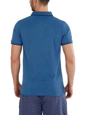 Fundango Incognito Mono Poloshirt férfi galléros póló kék színben 3