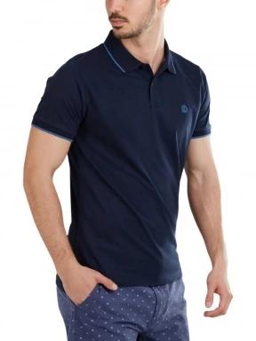 Fundango Incognito Mono Poloshirt férfi galléros póló sötétkék színben 1