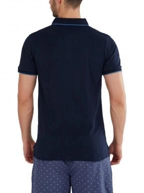 Fundango Incognito Mono Poloshirt férfi galléros póló sötétkék színben 3
