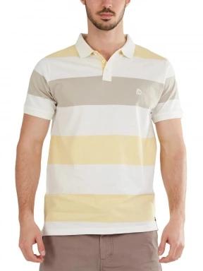 Fundango Incognito Stripe Poloshirt férfi galléros póló sárga színben 1