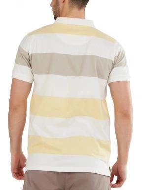 Fundango Incognito Stripe Poloshirt férfi galléros póló sárga színben 3