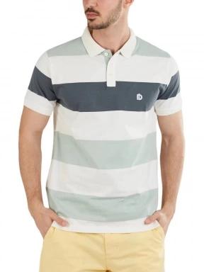 Fundango Incognito Stripe Poloshirt férfi galléros póló világoskék színben 1
