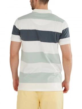 Fundango Incognito Stripe Poloshirt férfi galléros póló világoskék színben 3