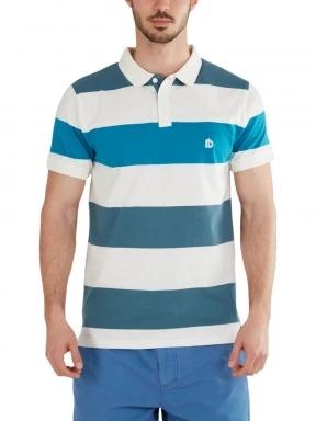 Fundango Incognito Stripe Poloshirt férfi galléros póló zöld színben 1