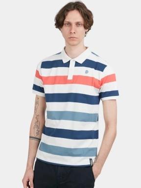 Fundango Incognito Stripe Poloshirt férfi galléros póló piros színben 1