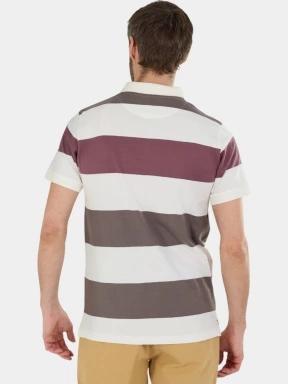Fundango Incognito Stripe Poloshirt férfi galléros póló barna színben 3