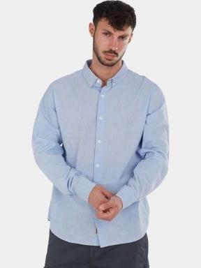 Fundango Ronan Shirt férfi hosszú ujjú ing kék színben 1