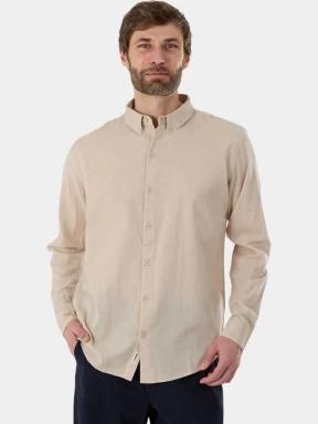 Fundango Ronan Shirt férfi hosszú ujjú ing homok színben 1