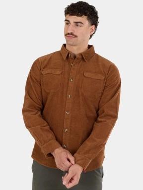 Fundango Oregon Corduroy Shirt férfi hosszú ujjú ing barna színben 1