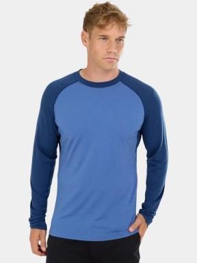 Fundango Rotorua Merino Longsleeve férfi aláöltöző felső kék színben 1