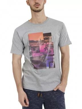 Fundango Basic T Logo-9 T-shirt férfi rövid ujjú póló szürke színben 1