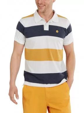 Fundango Incognito stripe Poloshirt férfi galléros póló fehér színben 1