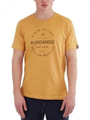 Fundango Basic - T Logo-4 T-shirt férfi rövid ujjú póló sárga színben 1