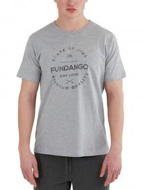 Fundango Basic - T Logo-4 T-shirt férfi rövid ujjú póló szürke színben 1