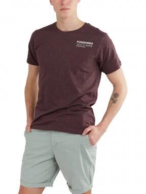 Fundango Basic - T Logo-7 T-shirt férfi rövid ujjú póló piros színben 1