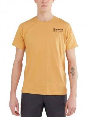Fundango Basic - T Logo-7 T-shirt férfi rövid ujjú póló sárga színben 1