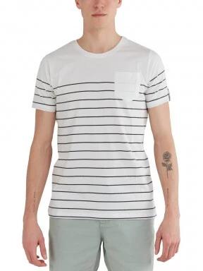 Fundango Jaggy Pocket T-shirt férfi rövid ujjú póló fehér színben 1