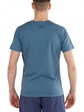Fundango Jaggy Pocket T-shirt férfi rövid ujjú póló kék színben 3