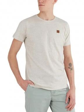 Fundango Jaggy Structured T-Shirt férfi rövid ujjú póló homok színben 1