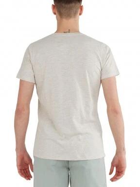 Fundango Jaggy Structured T-Shirt férfi rövid ujjú póló homok színben 3
