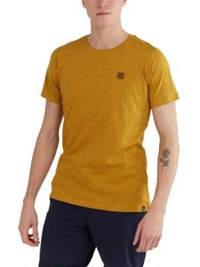Fundango Jaggy Structured T-Shirt férfi rövid ujjú póló sárga színben 1