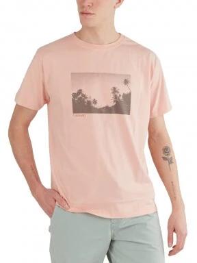 Fundango Talmer T-shirt férfi rövid ujjú póló rózsaszín színben 1