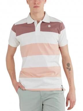 Fundango Incognito Stripe Poloshirt férfi galléros póló fehér színben 1