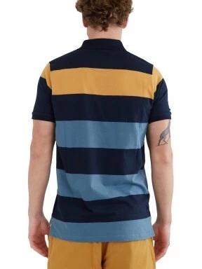 Fundango Incognito Stripe Poloshirt férfi galléros póló sötétkék színben 3