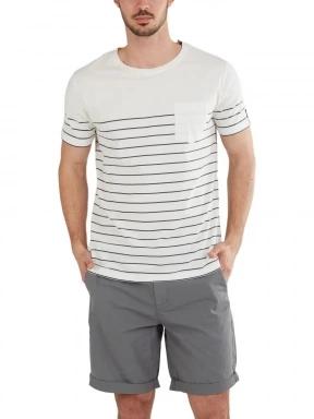 Fundango Jaggy Pocket T-shirt férfi rövid ujjú póló fehér színben 1