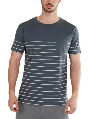 Fundango Jaggy Pocket T-shirt férfi rövid ujjú póló szürke színben 1