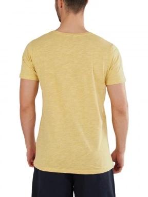 Fundango Jaggy Structured T-Shirt férfi rövid ujjú póló sárga színben 3