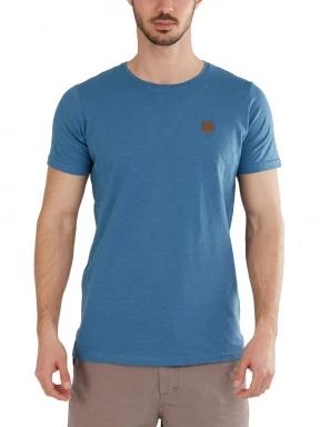 Fundango Jaggy Structured T-Shirt férfi rövid ujjú póló kék színben 1