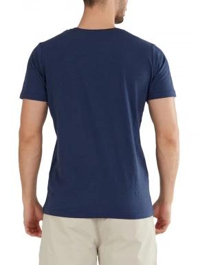 Fundango Jaggy Structured T-Shirt férfi rövid ujjú póló sötétkék színben 3