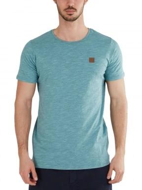 Fundango Jaggy Structured T-Shirt férfi rövid ujjú póló világoskék színben 1