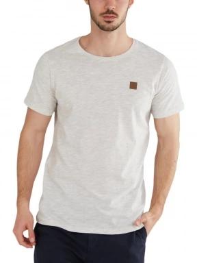 Fundango Jaggy Structured T-Shirt férfi rövid ujjú póló homok színben 1