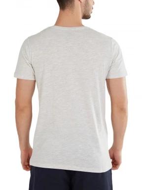 Fundango Jaggy Structured T-Shirt férfi rövid ujjú póló homok színben 3