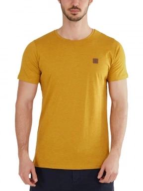 Fundango Jaggy Structured T-Shirt férfi rövid ujjú póló sárga színben 1