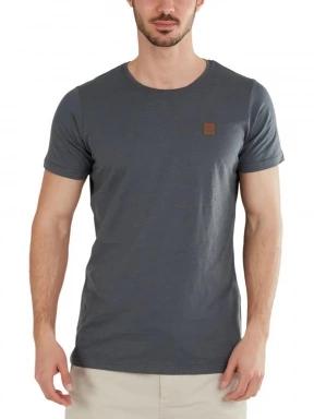 Fundango Jaggy Structured T-Shirt férfi rövid ujjú póló szürke színben 1