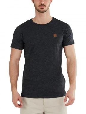 Fundango Jaggy Structured T-Shirt férfi rövid ujjú póló fekete színben 1