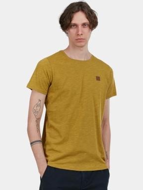 Fundango Jaggy Structured T-shirt férfi rövid ujjú póló oliva színben 1