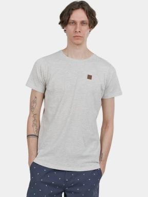 Fundango Jaggy Structured T-shirt férfi rövid ujjú póló homok színben 1
